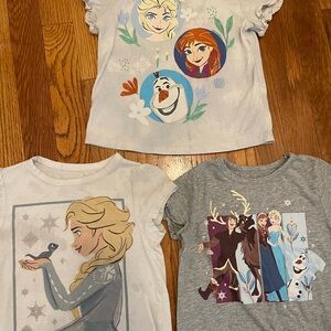 Disney Frozen Kids T-Shirts - White and Gray